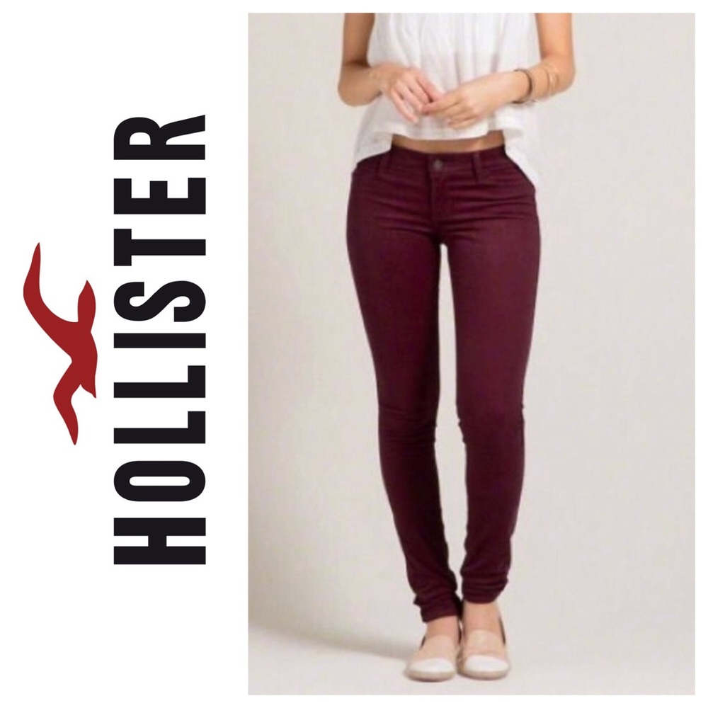 Hollister burgundy maroon stretchy skinny  jeans